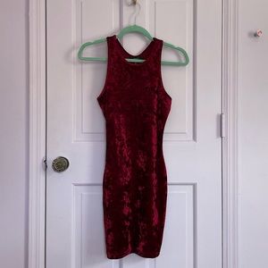 Forever 21 Mini Red Velvet Dress